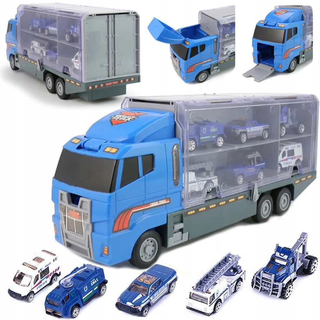 Nákladní auto Tir Autopřepravník Policie Transporter Auta pro dítě