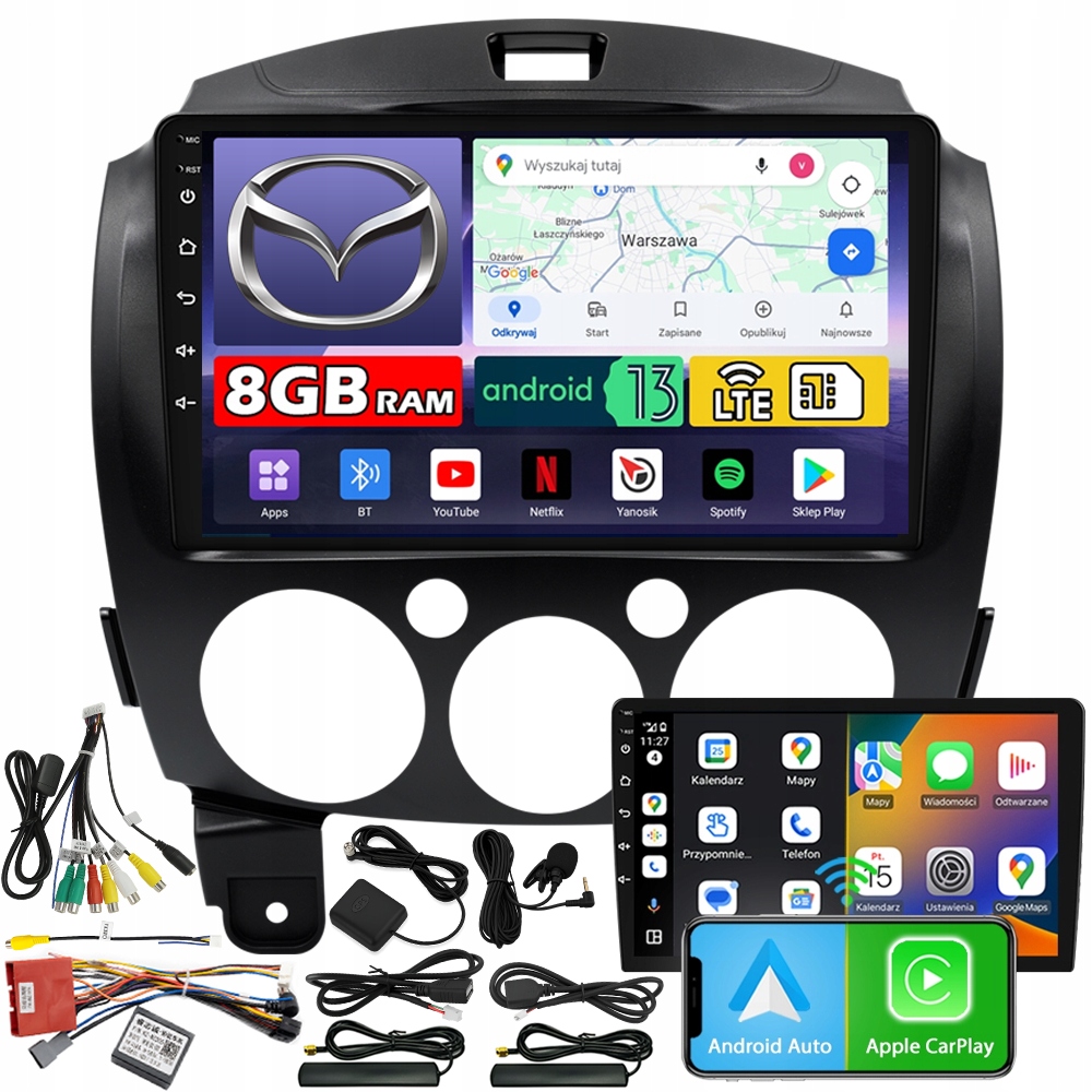 Automobilové Rádio Ncs ZQ9 Mazda 2 2007-2014 Android 8GB Lte