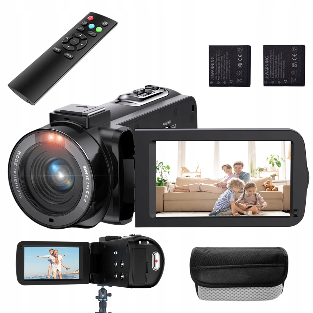 Kamera Digitální Fotoaparát Hd 1080P 16X Ir S Otočnou Obrazovkou 3" Video