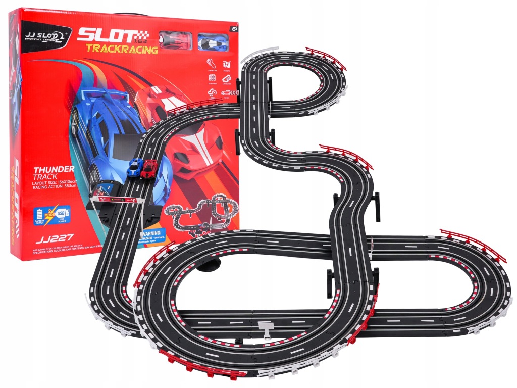 Autodráha Závodní Track Sport Délka trati 553 cm Ovladače 3 úrovně