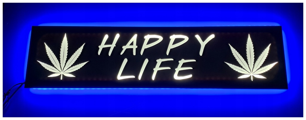 Led tabule Happy life 1 nad postel man daf scania osvětlením kabiny Tir