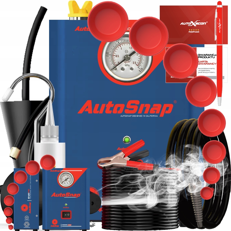 AutoSnap SD480MAX vestavěná Pumpka Manometr Kužel sada Zátek