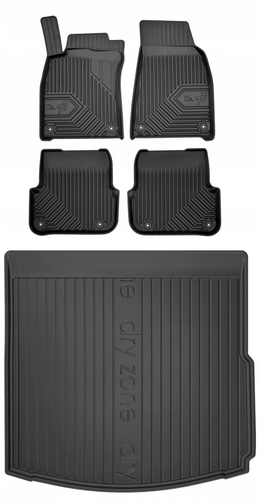 Set 77 Gumové rohože a rohože Audi A6 C6 Sedan 2004-2008