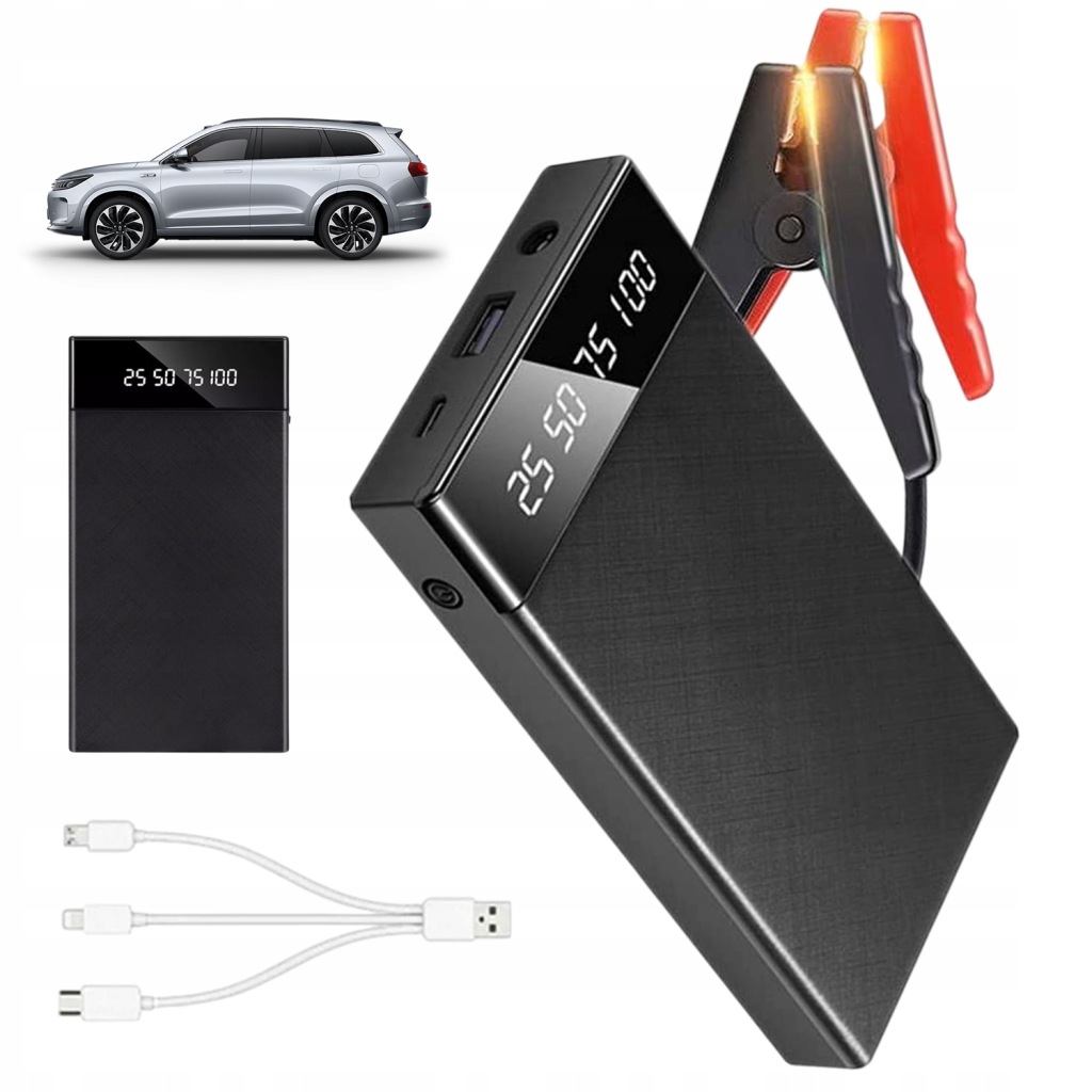 Přenosná Powerbanka 10000 Mah S Funkcí Automobilového Startéru 12 V