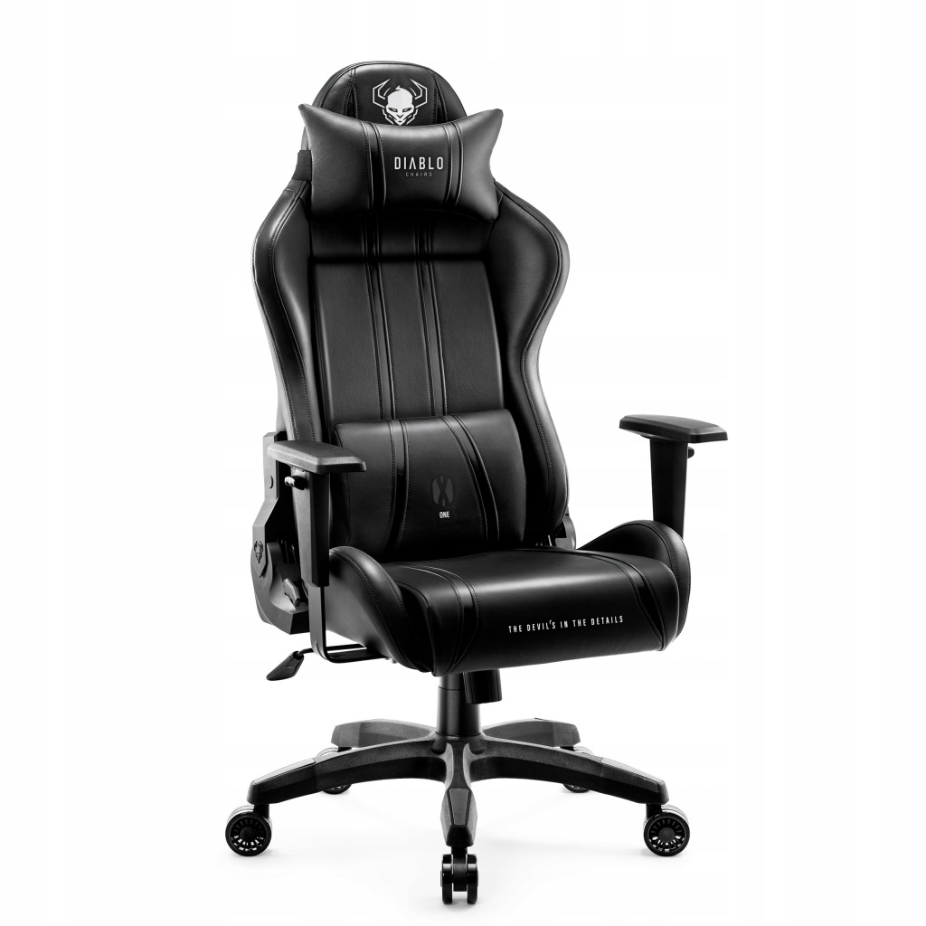 Velká otočná herní židle s polštářem Diablo X-One 2.0 King Size, černá