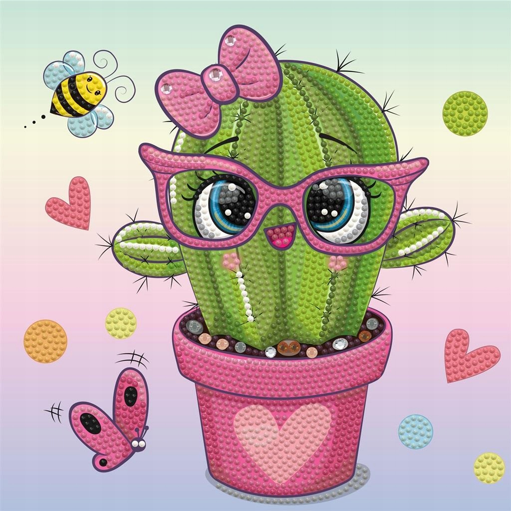 Pretty In Pink Cactus Kreativní Set pro Vylepování Relaxační obraz