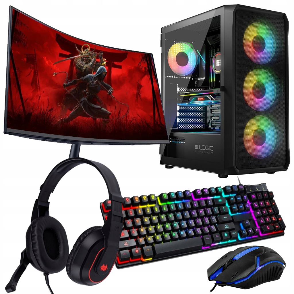 Sada Počítač pro hry Ryzen 5 Rx 7600 1TB/32GB Monitor Windows