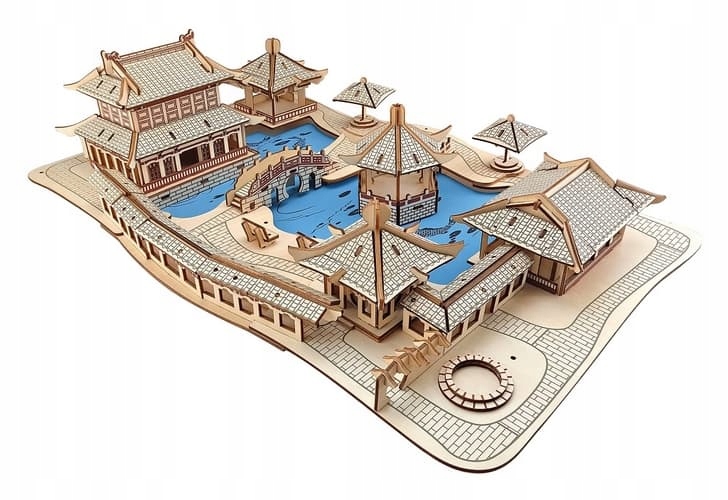 3D Dřevěné Puzzle Suzhou Zahrady 315 Dílů Pro Věk 14+