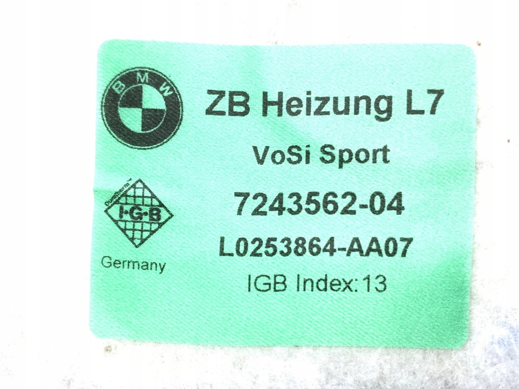 Bmw F20 F30 Mata Grzana Siedzisko Fotela 7243562 — zdjęcie 9