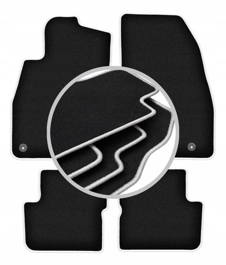 Koberce do auta stříbrné barvy pro: Opel Corsa D hatchback 2006-2015