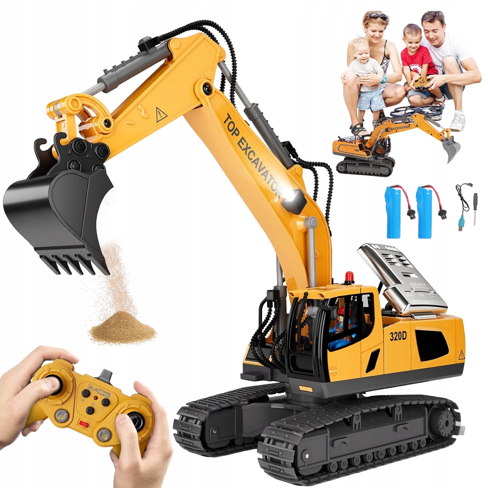 Bagr Buldozer XXL Velký Dálkově Ovládaný Na Dálkové Ovládání Pro Děti Na Baterie
