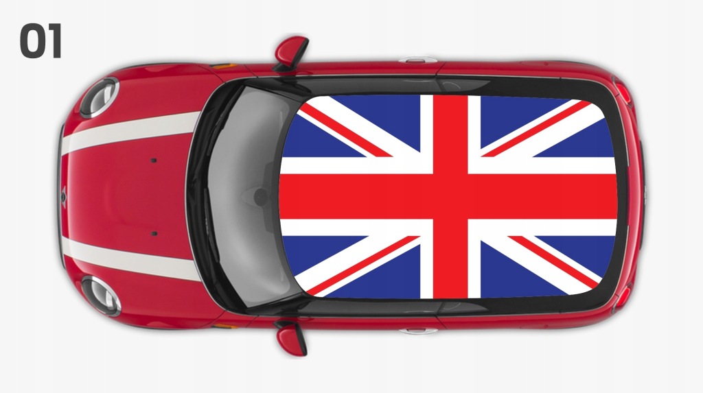 Samolepka Mini Cooper Flag na celou střechu – fólie