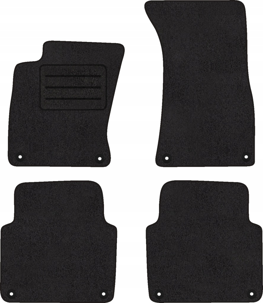 Velurové koberce Lux pro Audi A8 D3 Short (2002-2010) Komplet Černé
