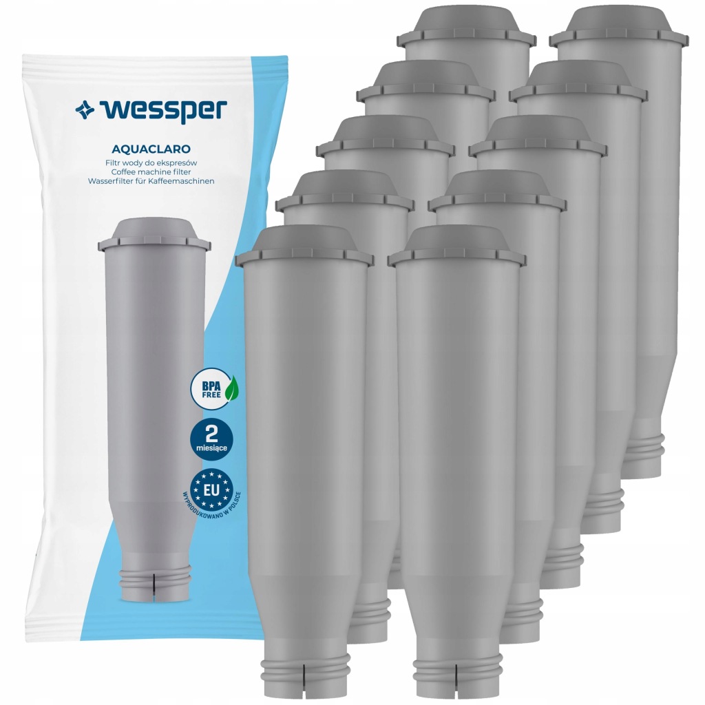 10 x vodní filtr Wessper AquaClaro pro kávovar Krups Nivona – náhrada