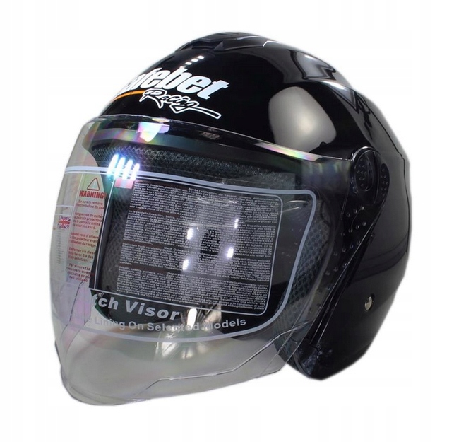 Zdjęcie okazji: Kask Motocyklowy Na Skuter Chopper Motor Otwarty Czarny Połysk rozm. XL