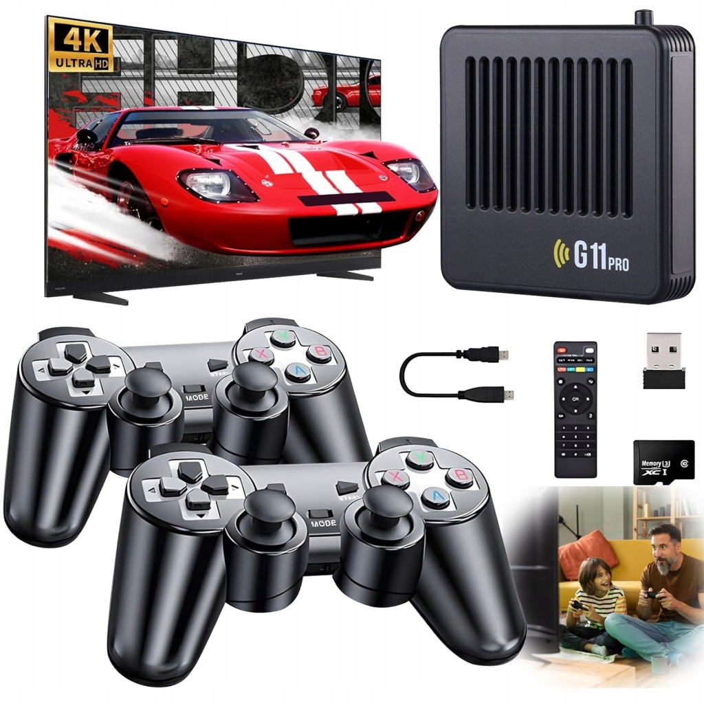 Televizní Konzole Hdmi Retro Game 2 Pady 64GB Paměti, 32000+HER