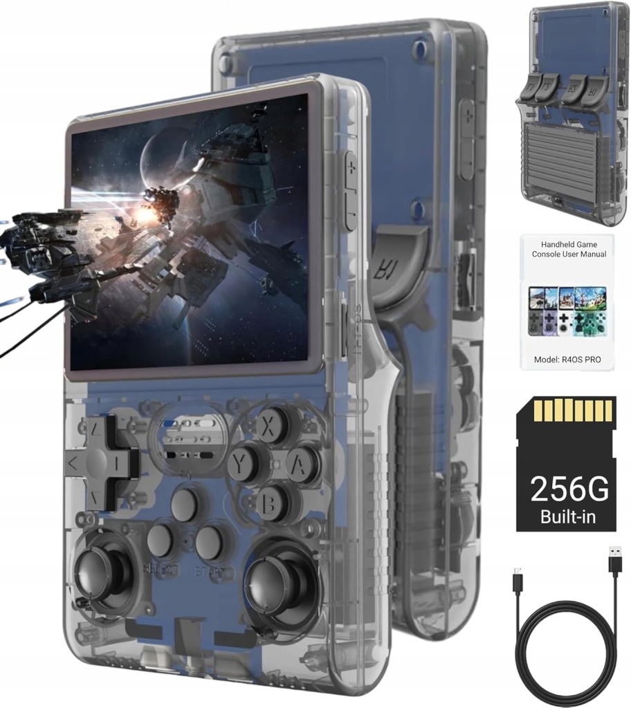 Přenosná Mobilní Retro Herní Konzole R40S Pro 30000 Her 3.5'' Ips 256GB