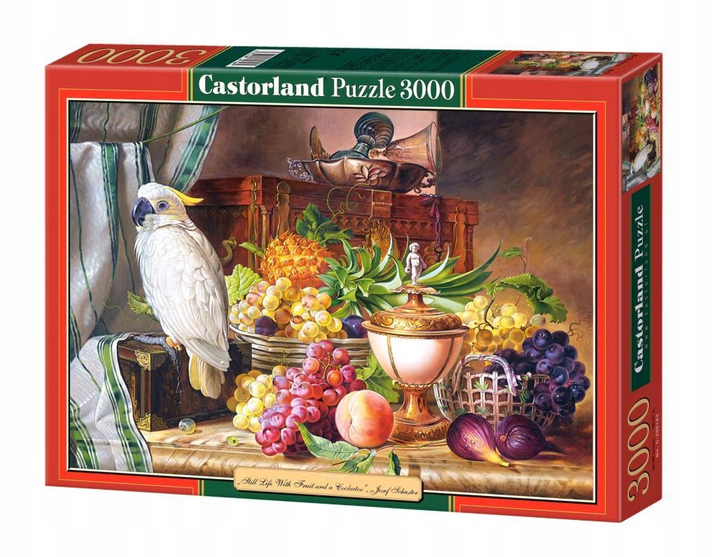 Komplet Puzli Komplet Puzzle Velké 3000 Elementů Papoušek a ovoce Castorland