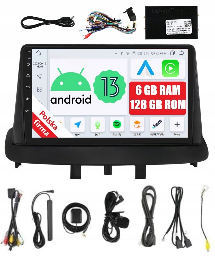 Rádio 2DIN Navigace Android Renault Megane 3 III 6/128 Gb Dsp Carplay Lte