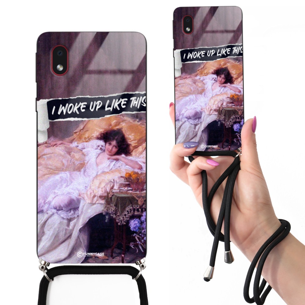 Pouzdro Pro Samsung A01 Core Crossglam Černé Vodítko Moderní Elegantní Vzory