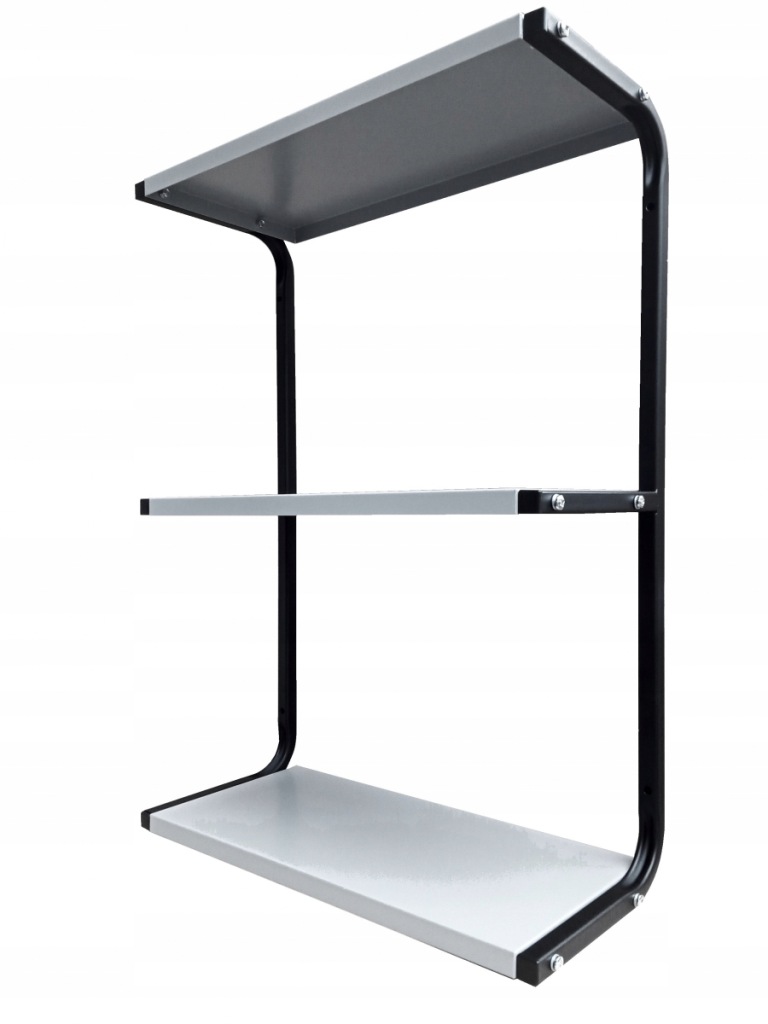 Kovová nástěnná police délka 55 cm PG3MCS trojitá dílna loft garáž