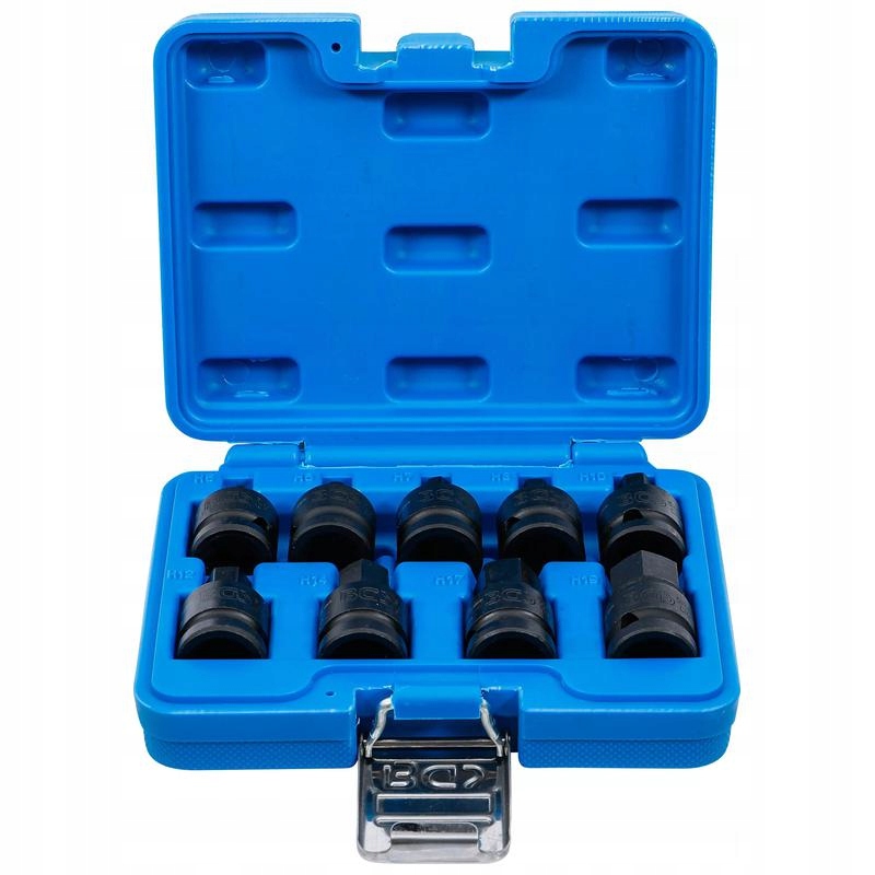 Sada 9 rázových nástavců na bity, šestihranná zásuvka 5-19 mm, Bgs 5485
