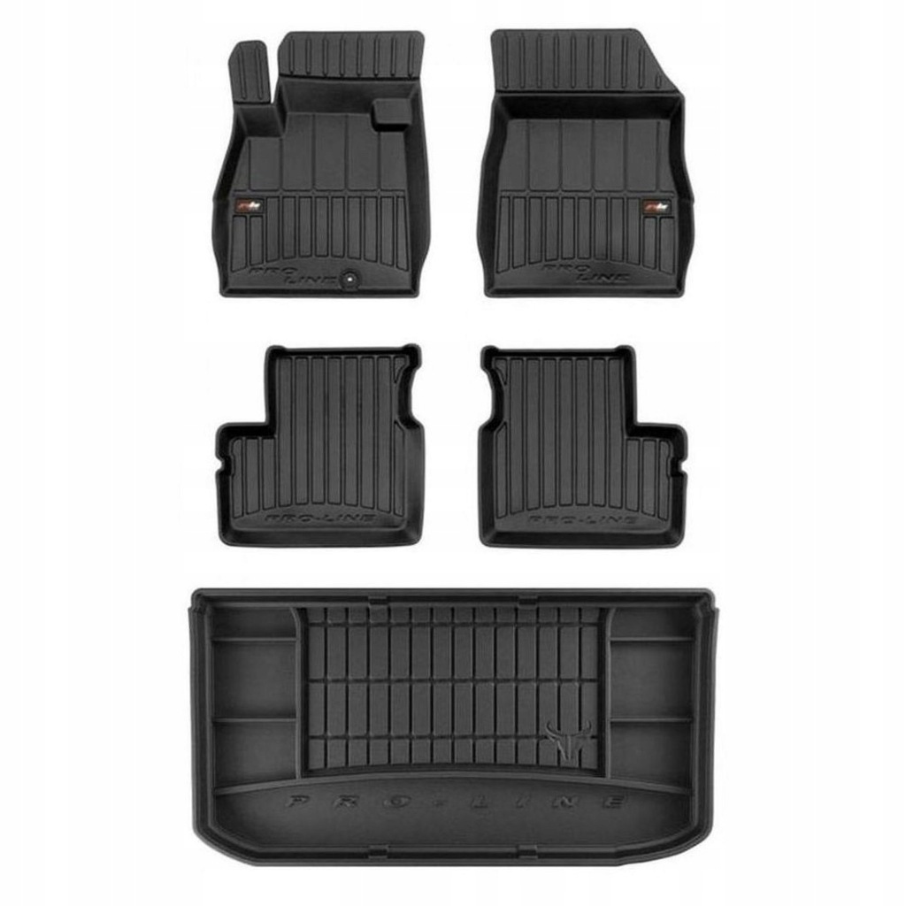 3D gumová sada koberců a rohožek Nissan Micra K13 2010-2016 Hatchback, bez