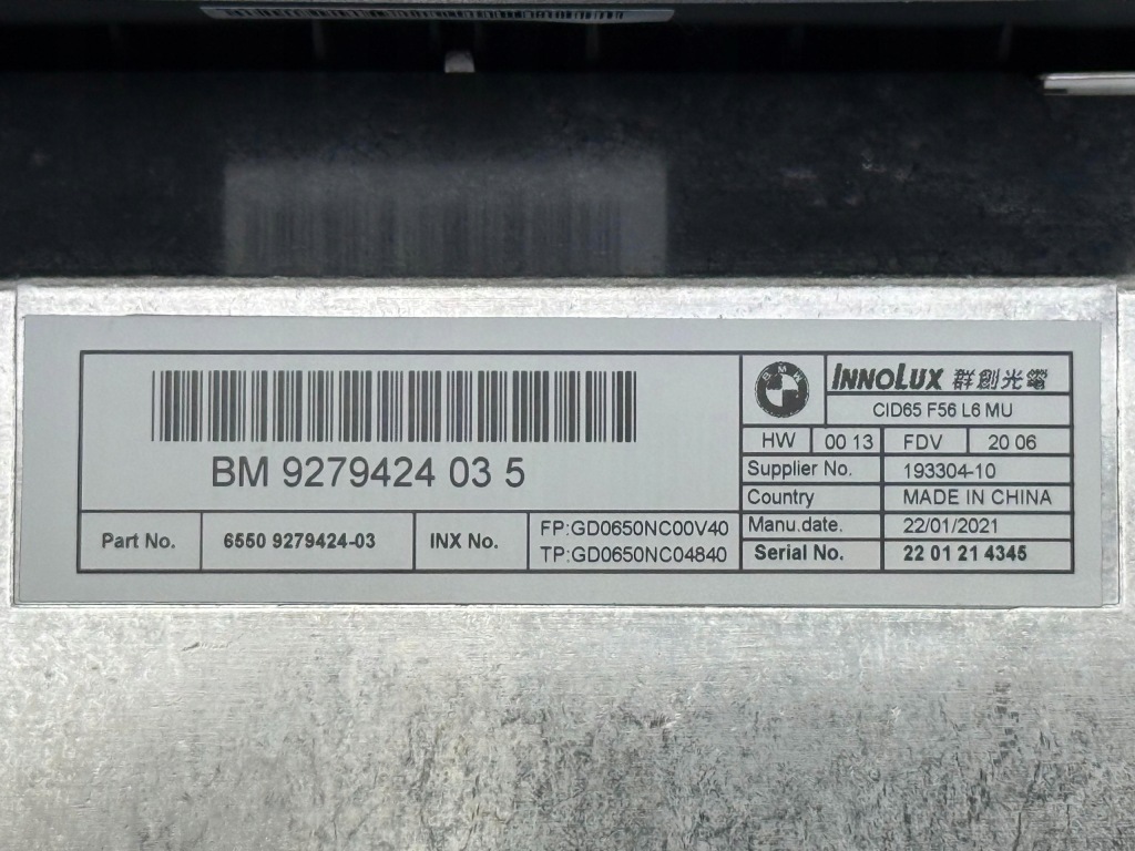 MINI F54 F55 F56 F57 F60 Zegar Licznik Ekran Wyświetlacz Nowy OE 9279424 — zdjęcie 5