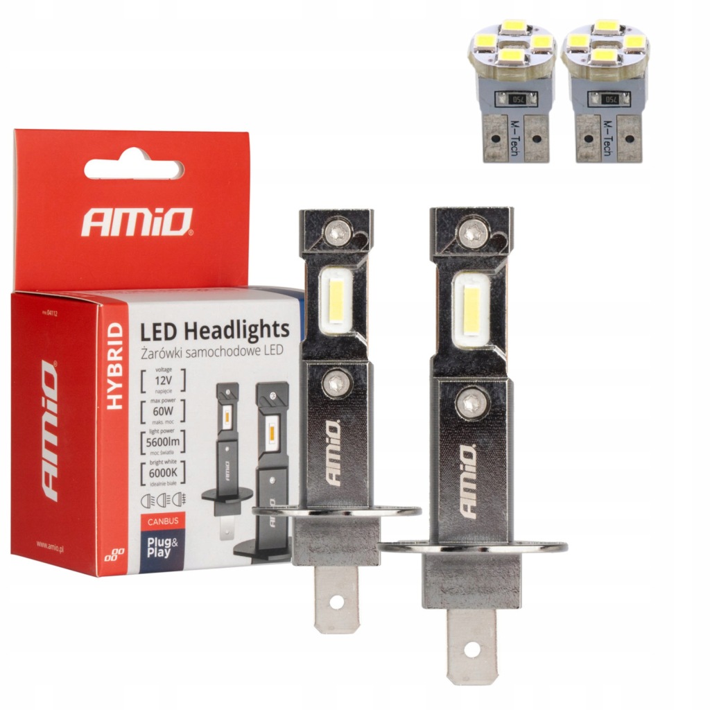 Led žárovky H1 1:1 Originální Velikost Přizpůsobená 6000K 60W 5600LM W5W Led