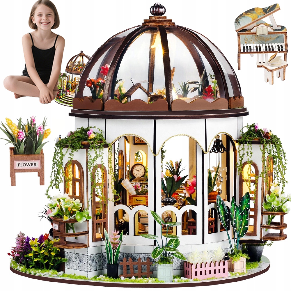 Miniaturní Domeček Skleník Diy Osvětlení Dárek Pro Hobby Uživatele Dárek