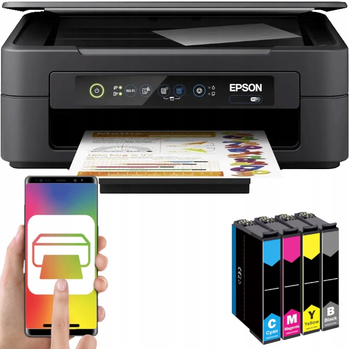Multifunkční tiskárna Zařízení 3v1 Epson WiFi Tisk Sken Kopie Usb Inkousty