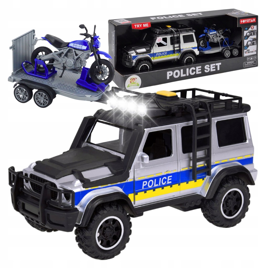 Policejní Suv auto pohon světla zvuk Otevírací Dveře sada Motocykl