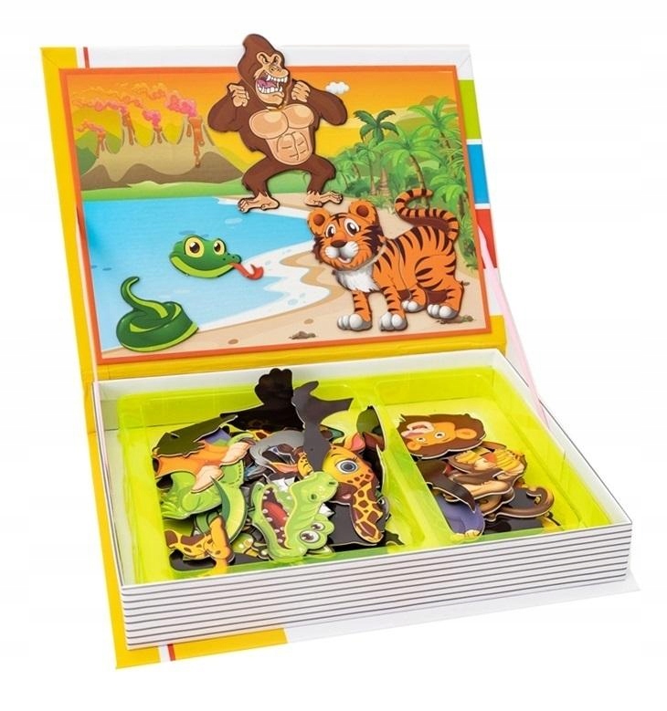 Vzdělávací Skládačka Sada Puzzle Puzzle Magnetická Safari Zvířátka