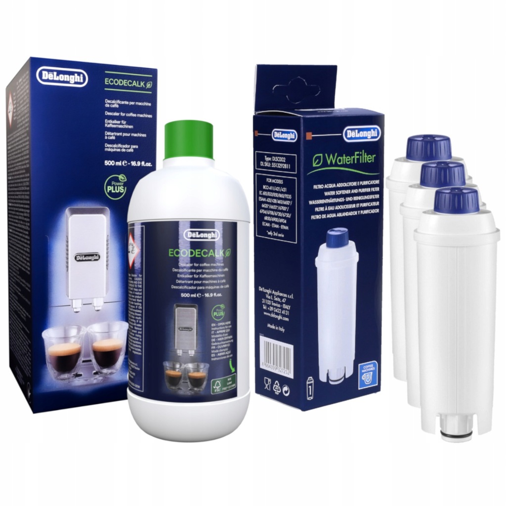 Odvápňovač Delonghi pro kávovar 3 filtry pro kávovar Delonghi DLSC002
