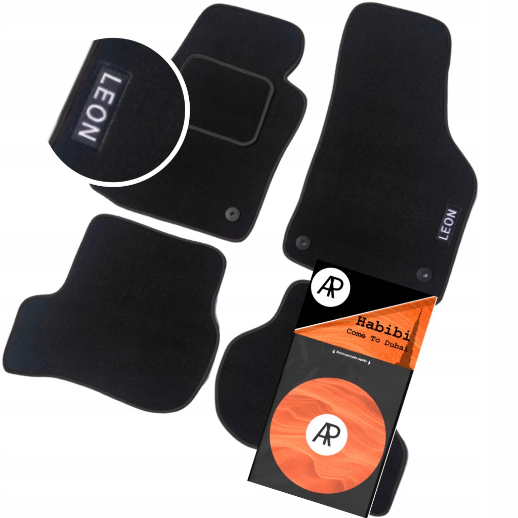 Velurové rohože pro Seat Leon 2 2005-2012r. stěrače Haft B