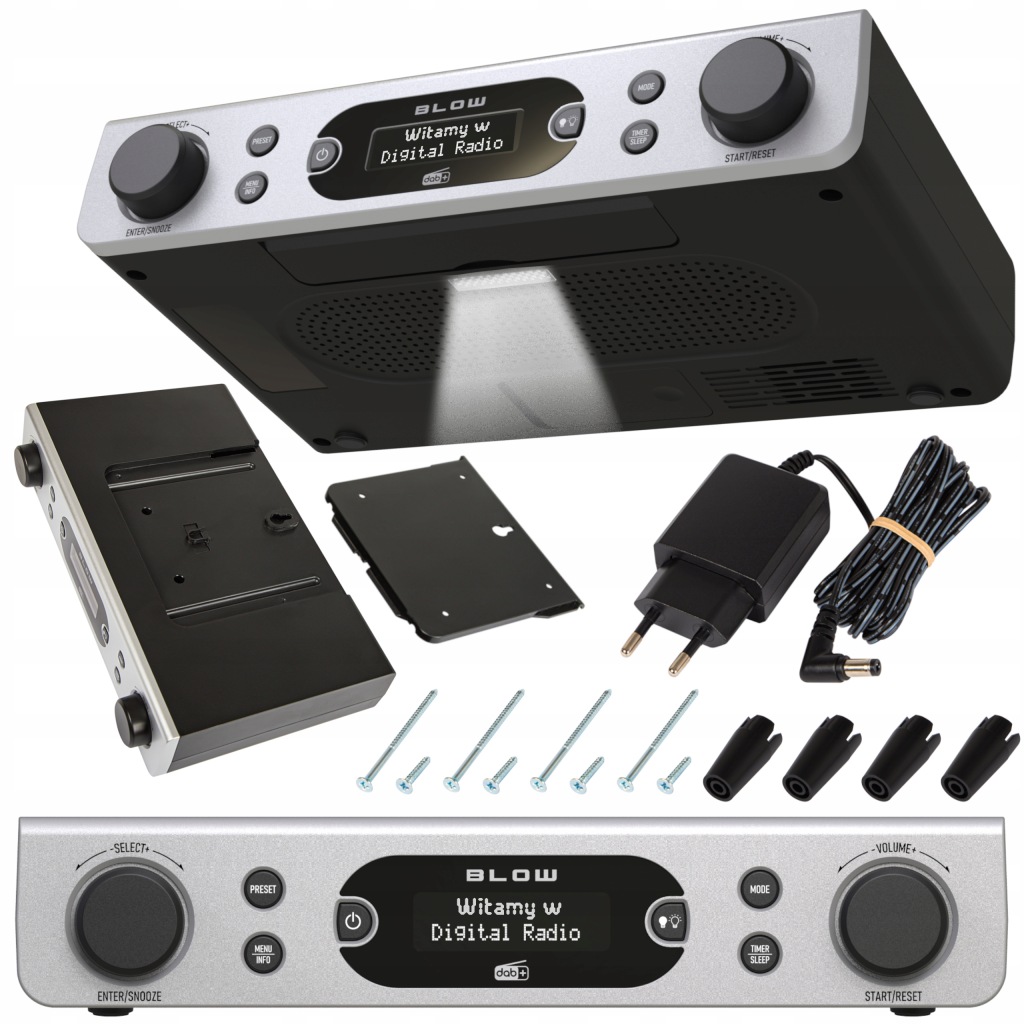 Digitální Kuchyňské Závěsné Podskříňkové Rádio Fm/dab+ Anténa LCD Svítilna
