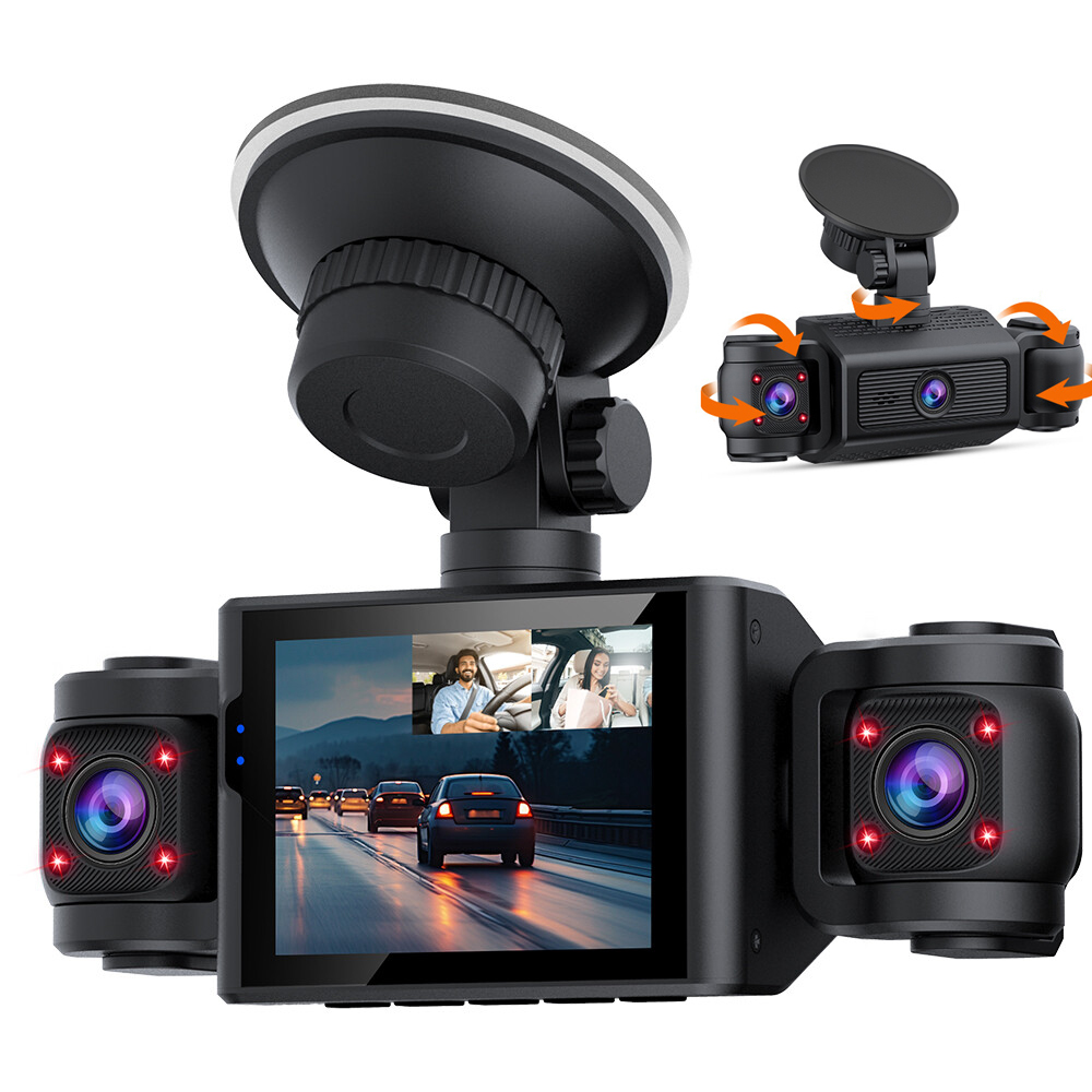 Kamera automobilová 360° 4x Full Hd 1080P G-Sensor Ir Noc Parkování Pl Menu
