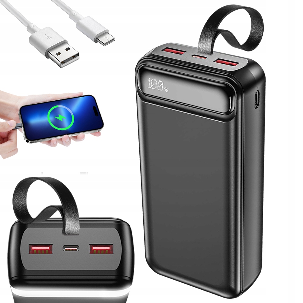 Powerbanka 30000 Mah 3 Výstupy Nabíjení Telefonu Tablet Chytré Hodinky