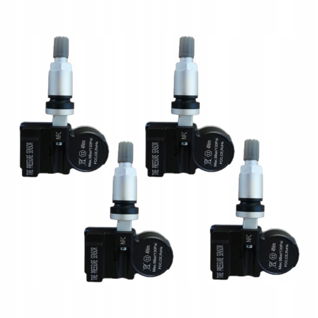 4 Snímače Tlaku V Pneumatikách Tpms Nfc stříbrný ventil