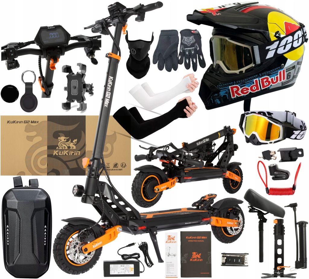 KuKirin G2 Max Skládací 1200W 48V 20.8AH 55KM/H 70KM Terén +9 Dárek Pl
