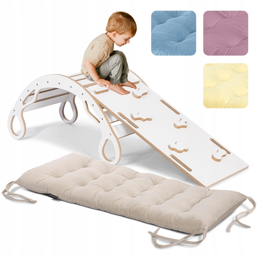 Velký Houpačka Montessori pro děti -103 cm- Skluzavka+Stěna+Polštář Ce Pl