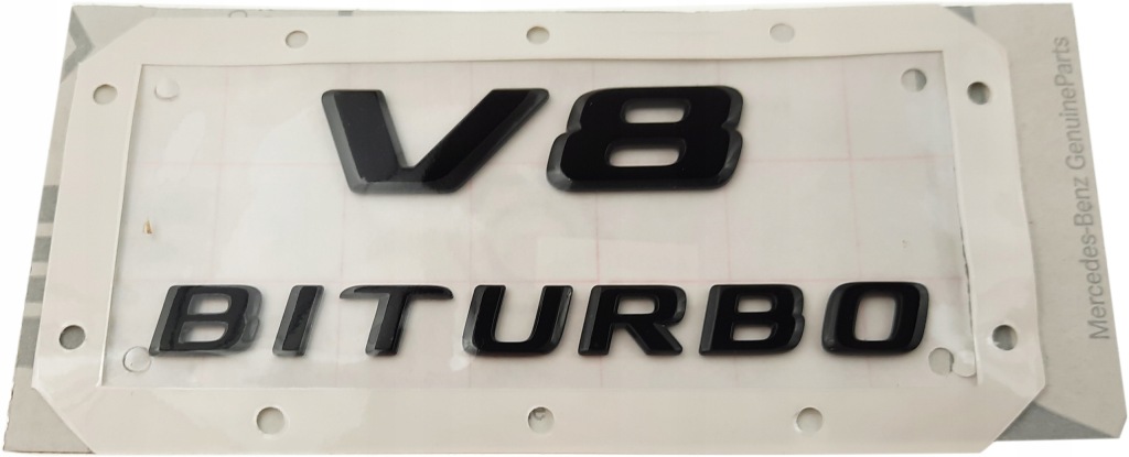 Emblém Nápis Mercedes V8 Biturbo Černý Oe