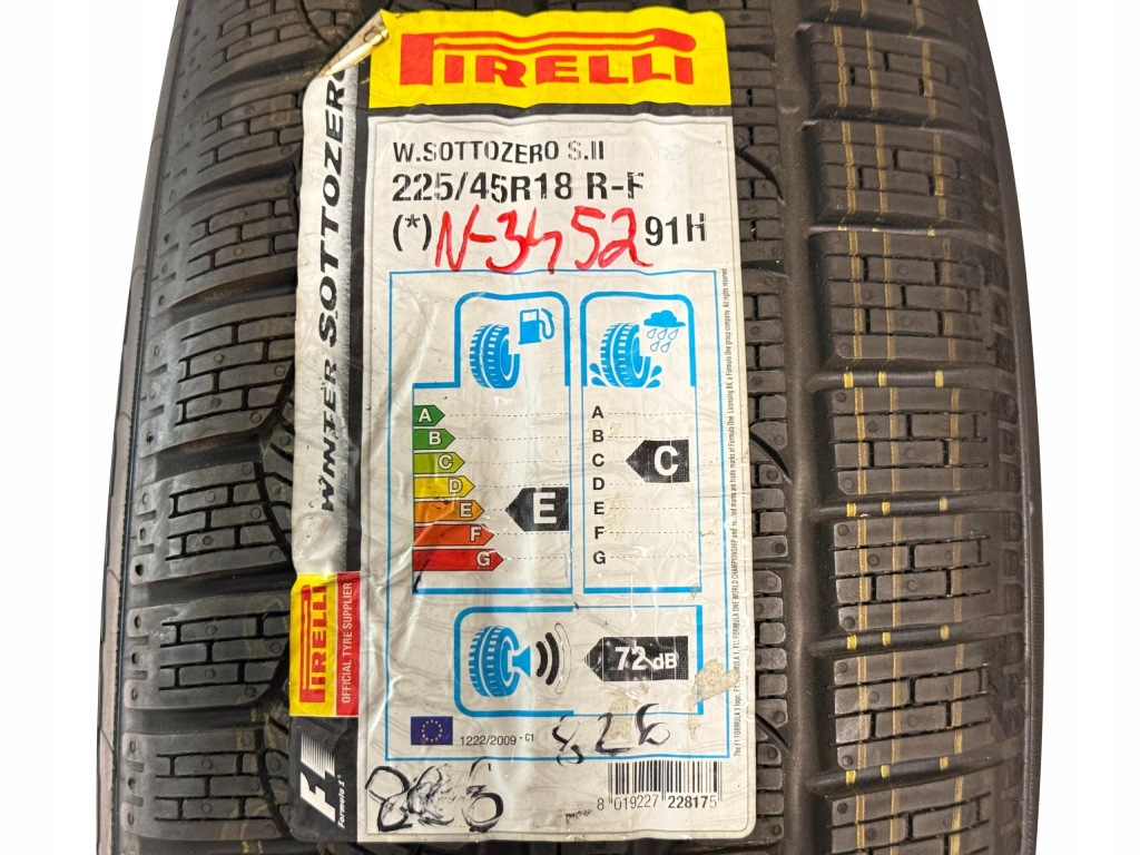 2 x Opony Pirelli Sottozero Winter 210 Serie II 225/45R18 91H R-F Nowe — zdjęcie 10