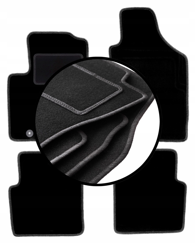 Velurové koberce komplet pro: Fiat 500 kabriolet, hatchback (2007-2013)