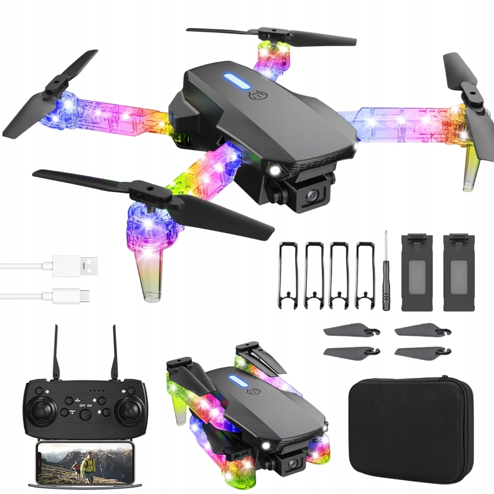 E99D Inteligentní Dálkově Ovládaný Dron, Kamera Se Světlem Pro Začátečníky