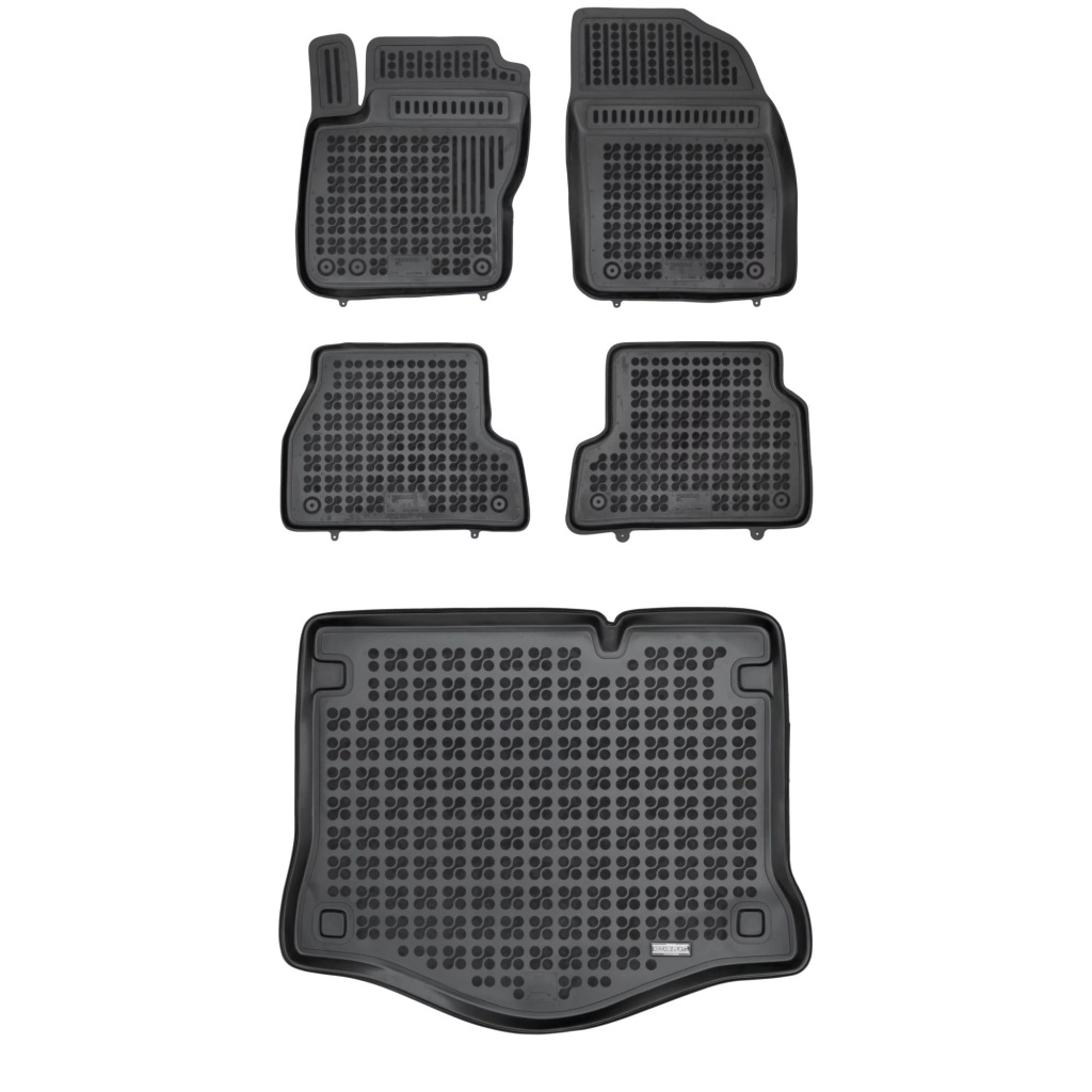 Gumová sada koberců a rohožek Ford Focus II 2005-2011 Hatchback s dojovým kolem