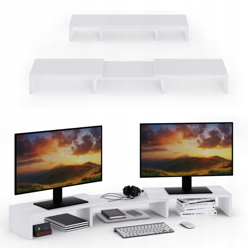 Podstavec Pod Monitor S Dvojitou Nastavitelnou Délkou Zvedá Obrazovku O: 12,6 cm