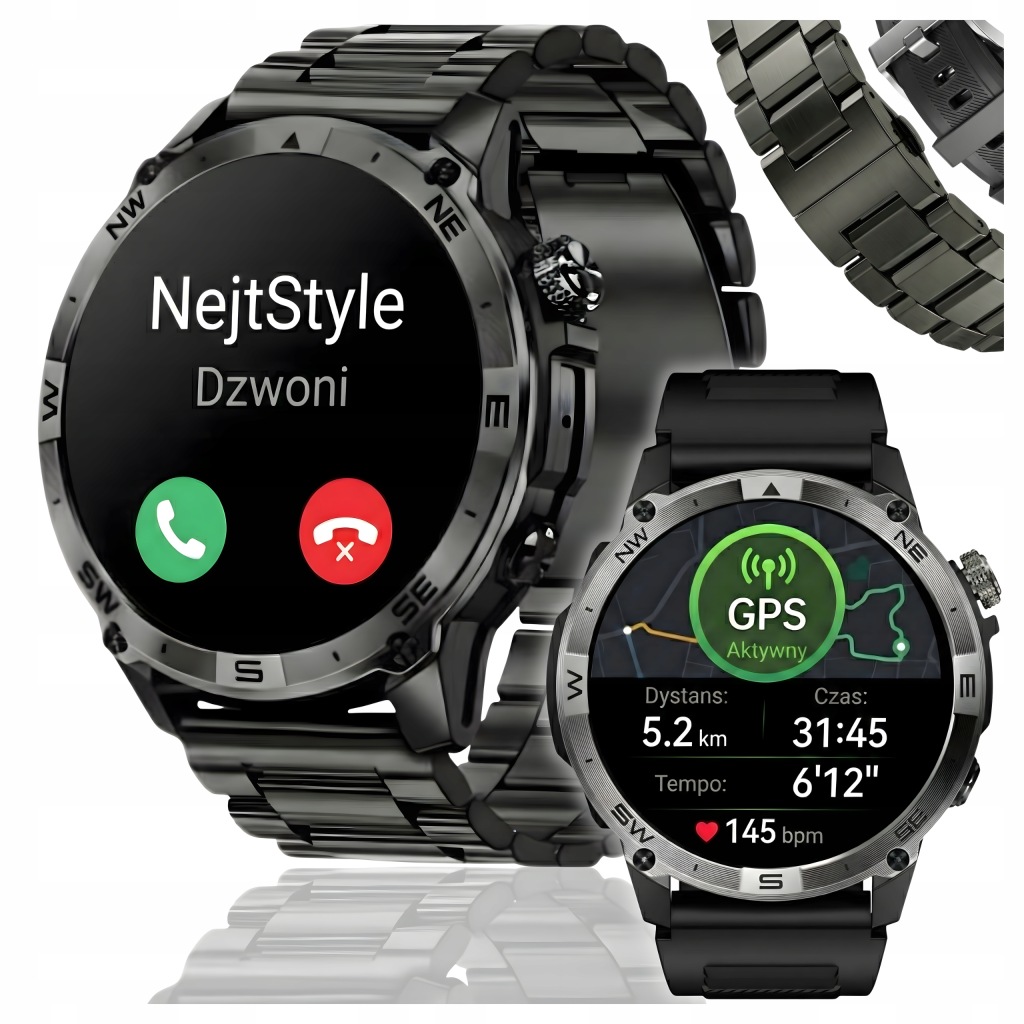 Zdjęcie okazji: 🔥 Męski Smartwatch GPS AMOLED - Rozmawiaj, Trenuj i Pływaj BEZ Ograniczeń! 🏊‍♂️