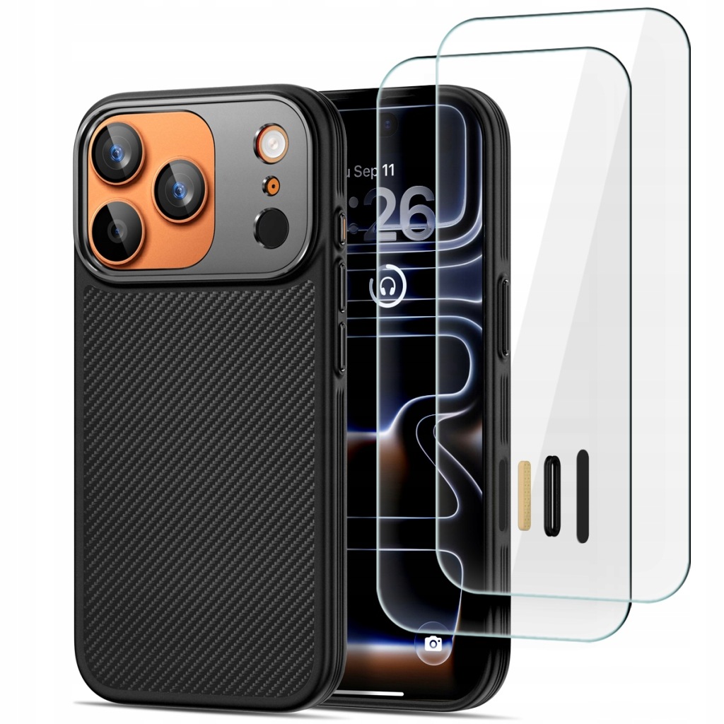 Pouzdro Magsafe 2-BALENÍ Sklo Pro Iphone 17 Pro, Carbon, Kevlar, Aramid