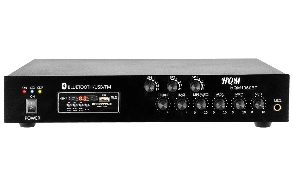 Hqm 1060BT/S Pa zesilovač 60W 3 zóny 8 ohm 110V Usb